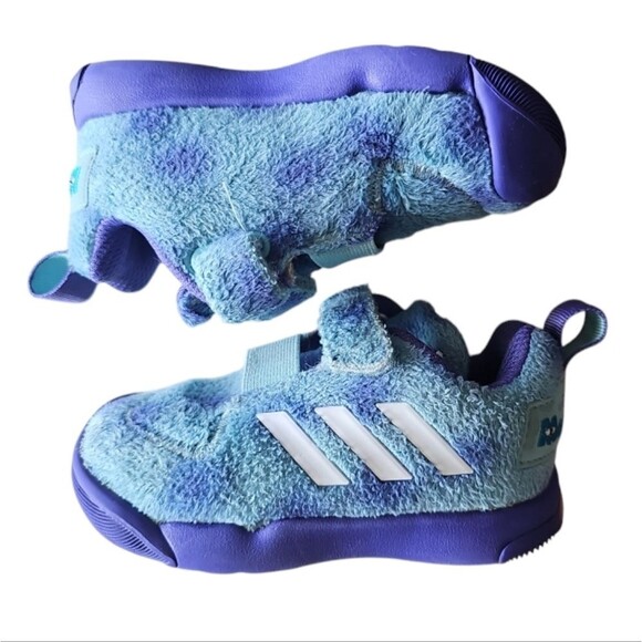 Adidas x Disney Monsters Inc. Mike Wazowski Sneakers Kids Size 6 Blue Fuzzy - Picture 7 of 12